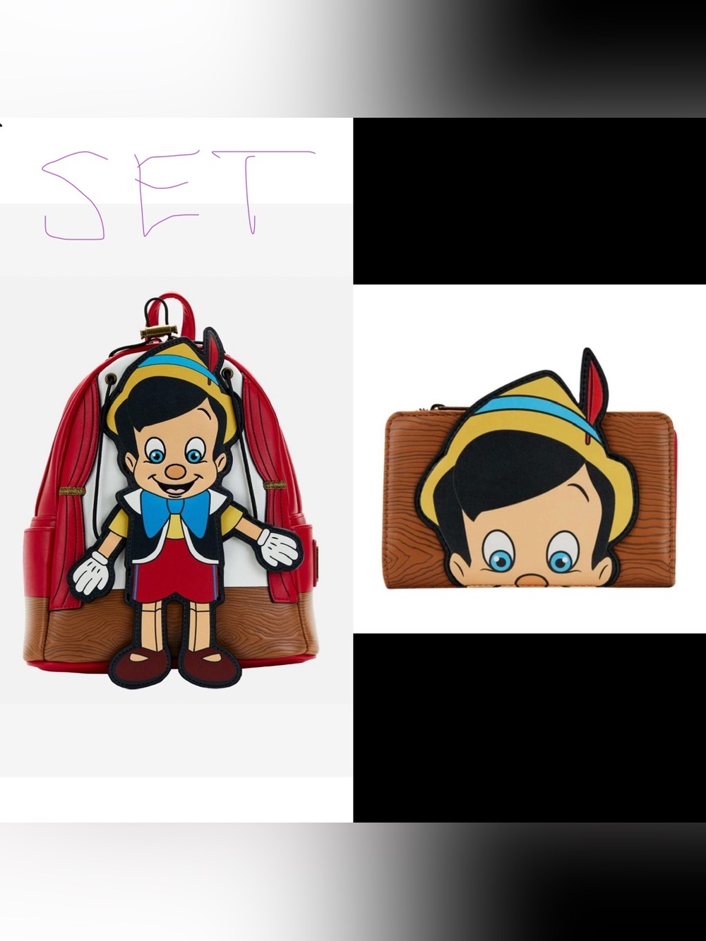 ♥️PRICE FIRM♥️NWOT Loungefly Disney Pinocchio Dancing
Mini Backpack+wallet SET